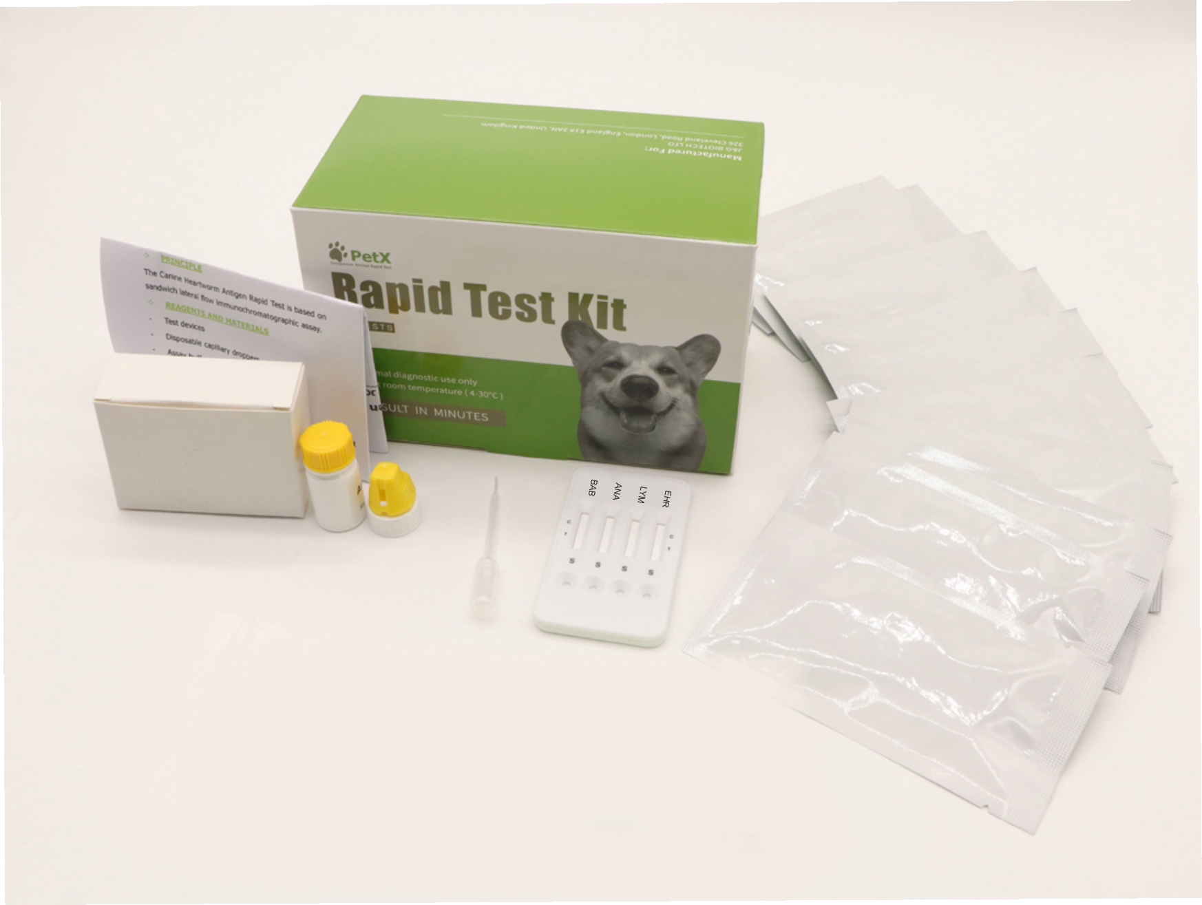 Ehrlichia- Lyme - Anaplasma - Babesia Gibsoni Combo Test Kit (EHR-LYM-ANA-BG)