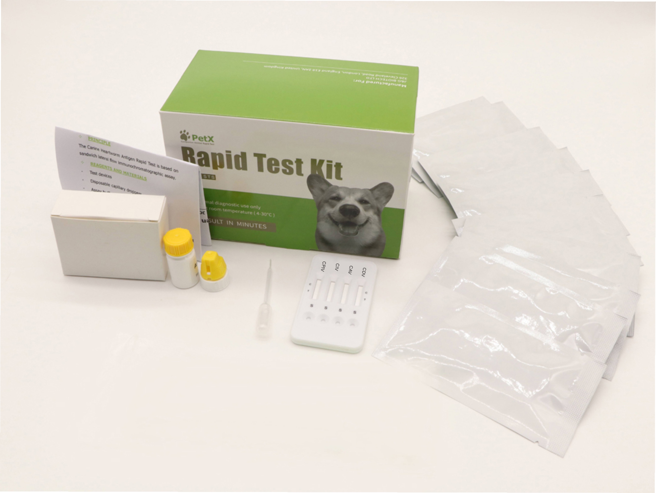 CDV/CAV/CIV/CPIV Combo Rapid Test Kit (CDV-CAV-CIV-CPIV)